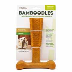Bamboodles T-Bone Dog Chew Toy - Peanut Butter